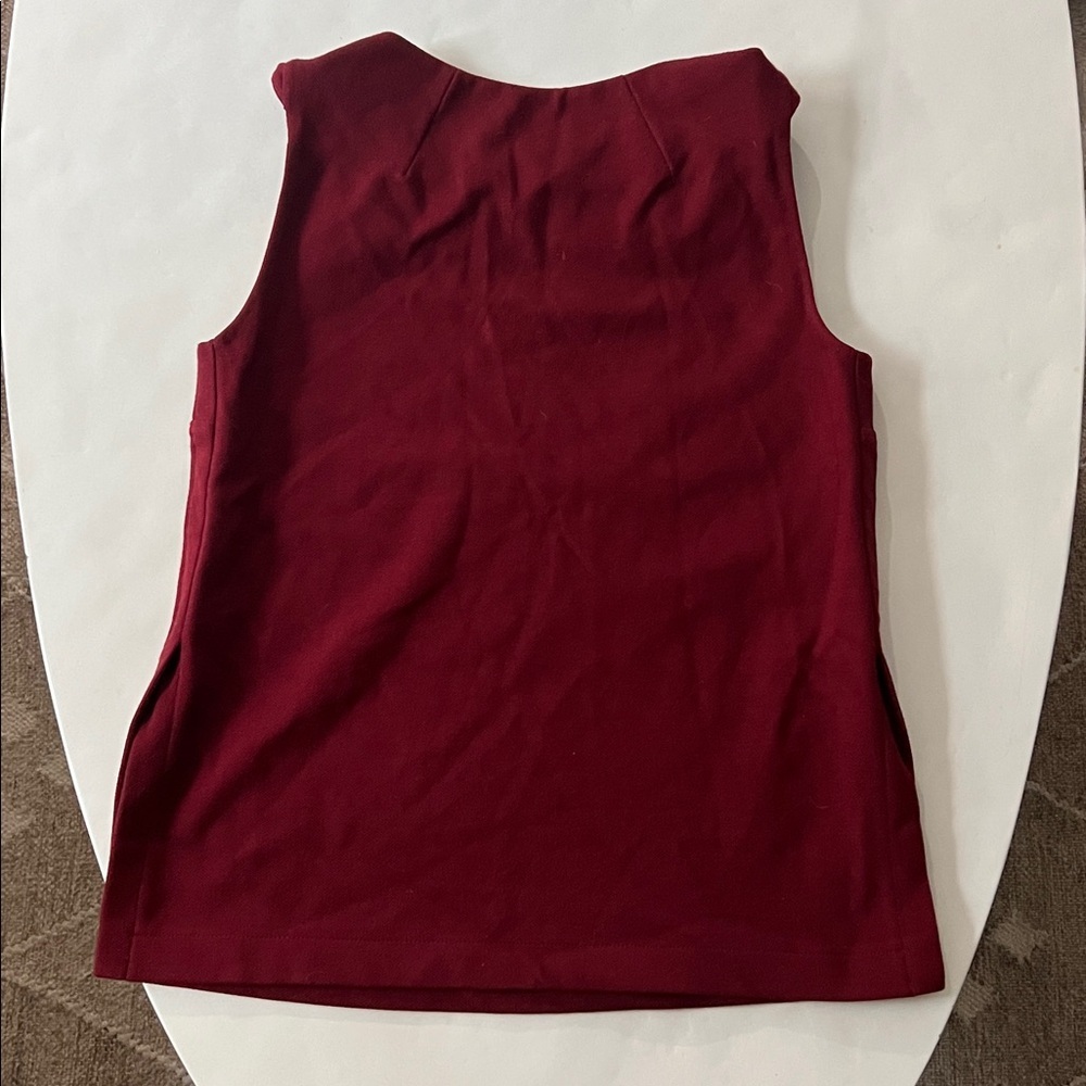 M.M. Lafleur Sadie 2.0 Maroon Red Classy Twist Shoulder Blouse Top XS - Picture 5 of 9